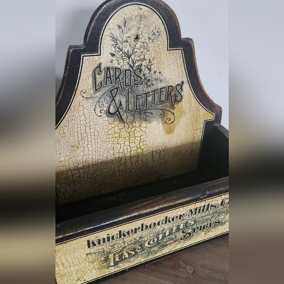 📬☕ Rustic Knickerbocker Mills Co. Card & Letter Holder – Vintage Tea & Coffee - Picture 2 of 15